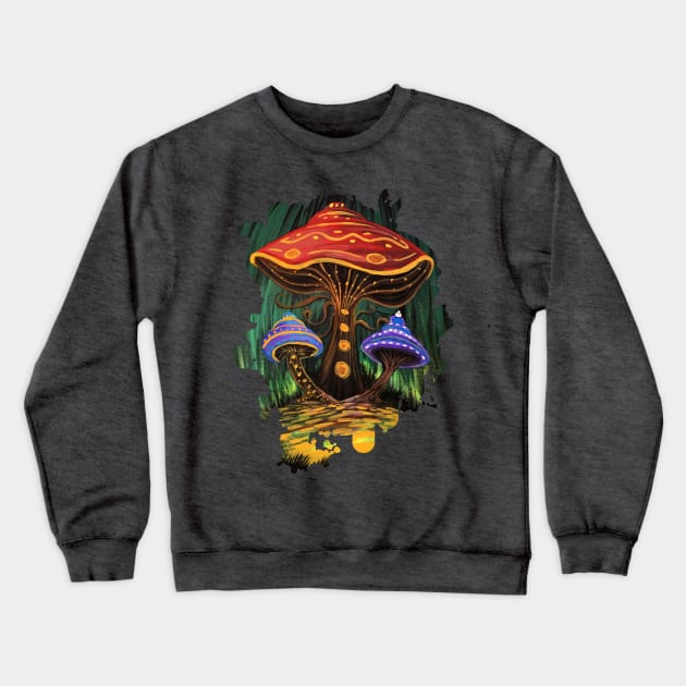 A Mushroom World Crewneck Sweatshirt by adamzworld